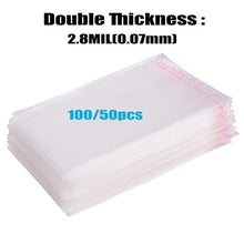 Load image into Gallery viewer, 100/50pcs Clear Self adhesive Bag Thick Cello Cellophane Self Sealing Small Plastic OPP Bags Candy Cookie Package storage Bag