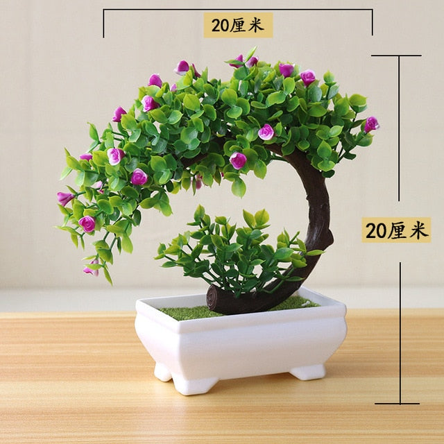 small potted plants fake NEW Artificial Plants Bonsai Small Tree Pot Plants Fake Flowers Potted – Denob Store