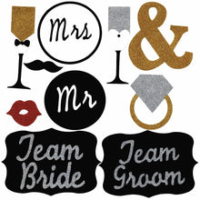 Load image into Gallery viewer, Photo Booth Props Wedding Decorations Photobooth props baby bridal shower Wedding Party Decoration photo booth MrMrsJust Married
