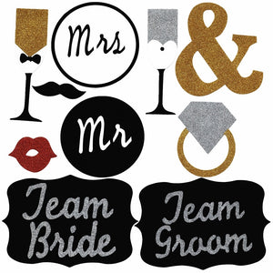 Photo Booth Props Wedding Decorations Photobooth props baby bridal shower Wedding Party Decoration photo booth MrMrsJust Married