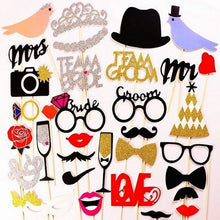 Load image into Gallery viewer, Photo Booth Props Party Masks Hat Mustache Lip photobooth props Wedding Party Decoration Birthday Party Favor funny photo booth
