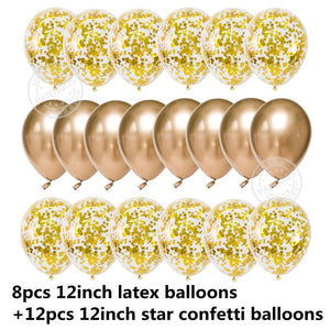 20pcs Rose Gold Balloons Confetti Set Chrome ballon Birthday deco Party Wedding Decoration Wedding Anniversary globals Metallic