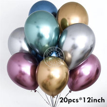 Load image into Gallery viewer, 20pcs Rose Gold Balloons Confetti Set Chrome ballon Birthday deco Party Wedding Decoration Wedding Anniversary globals Metallic
