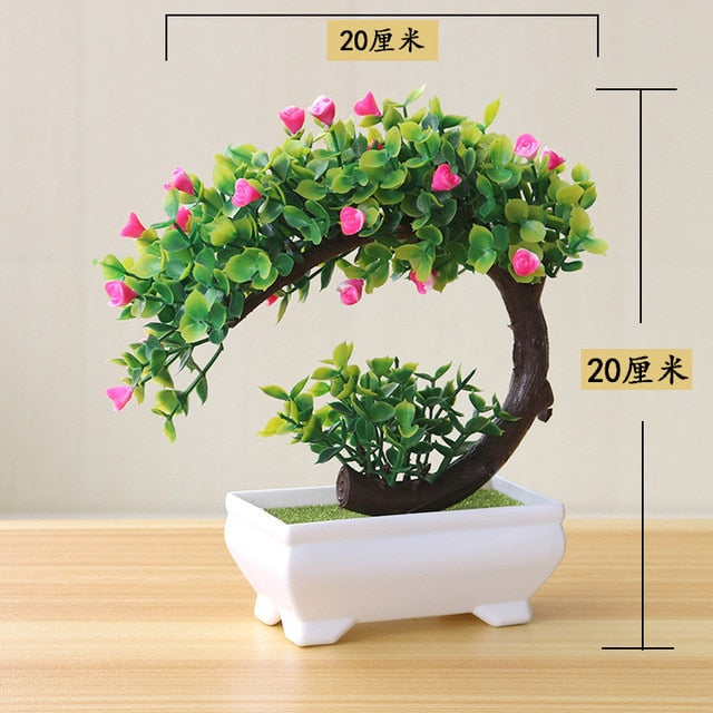 NEW Artificial Plants Bonsai Small Tree Pot Plants Fake Flowers